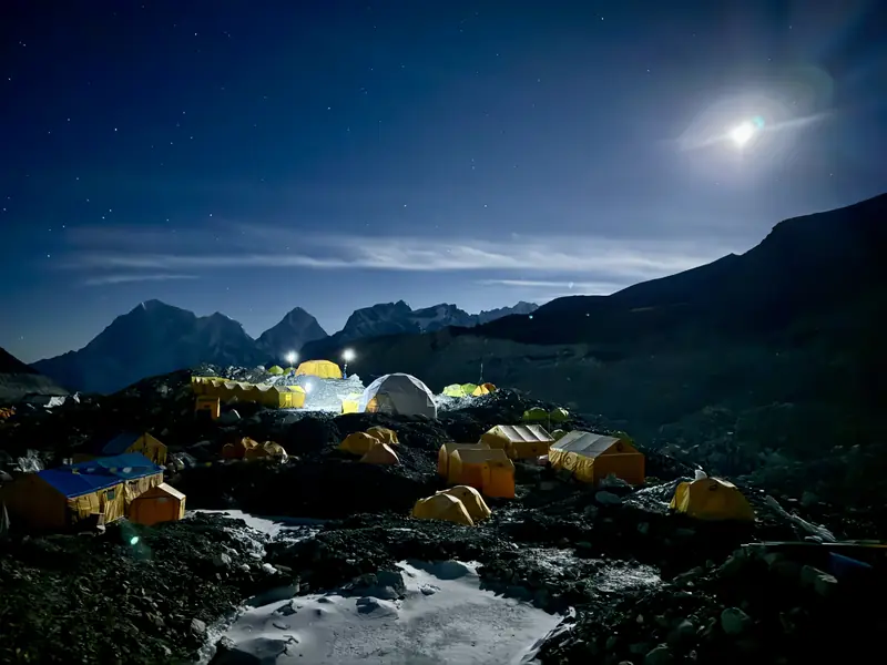 Everest Base Camp at night